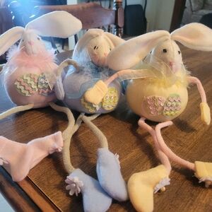 Easter Bunny Plush Set - Pink, Blue, Yellow